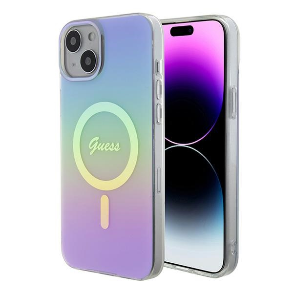 GUESS GUHMP15MHITSU iPhone 15 Plus / 14 Plus 6.7" purple iridescent hard case with IML and MagSafe