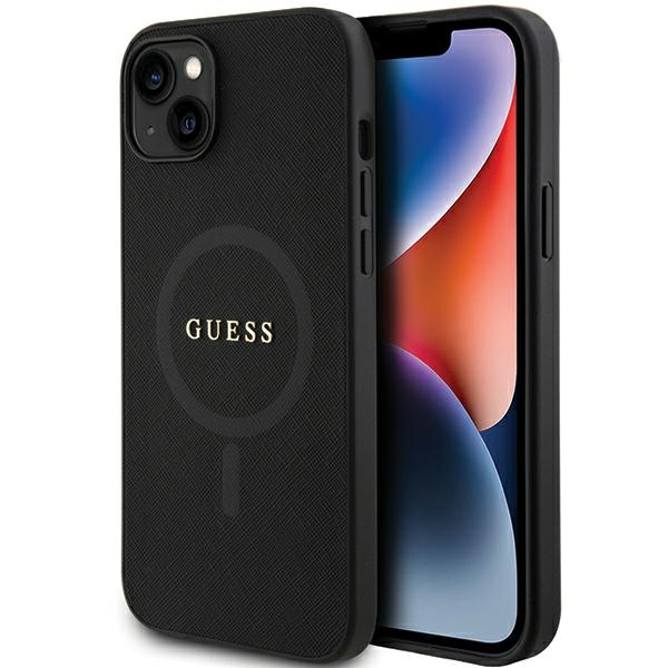 GUESS GUHMP15MPSAHMCK iPhone 15 Plus / 14 Plus 6.7" black Saffiano MagSafe hard case