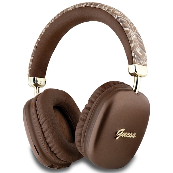 GUESS Bluetooth in-ear headphones GUBHK1GCTCSW brown/brown Gcube Metallic Script Logo