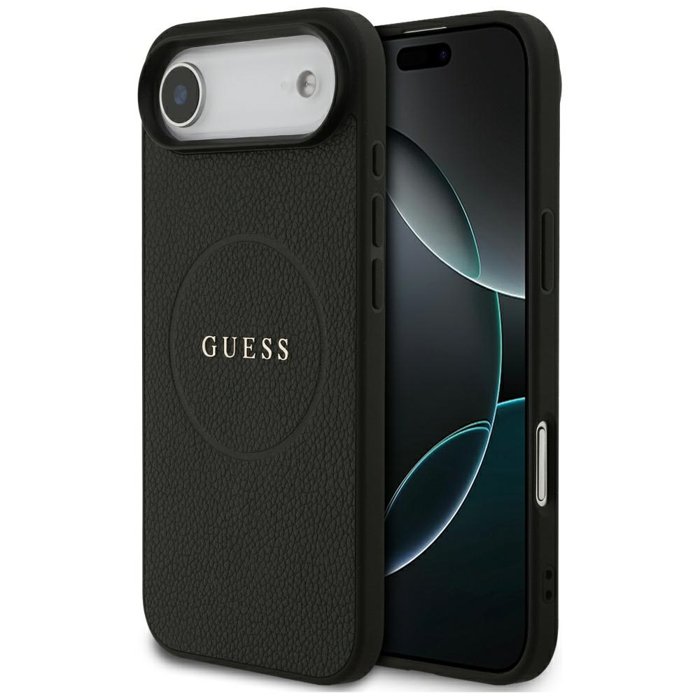 GUESS Grained Ring MagSafe Case for iPhone 17 Air, black