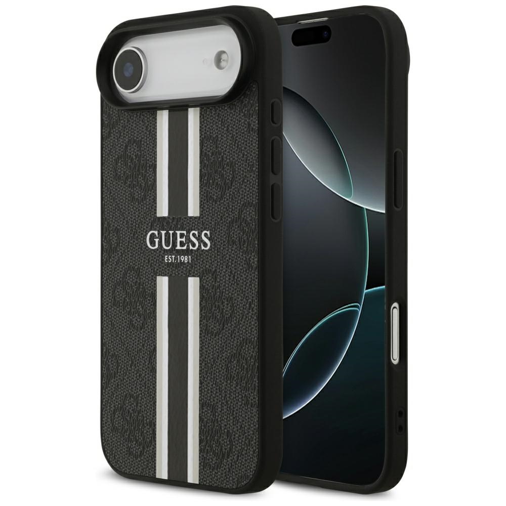 GUESS 4G Printed Stripes MagSafe Case for iPhone 17 Air, black