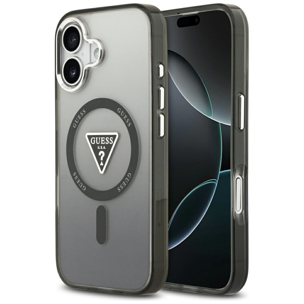 GUESS IML Gradient Triangle Logo MagSafe Case for iPhone 17, black