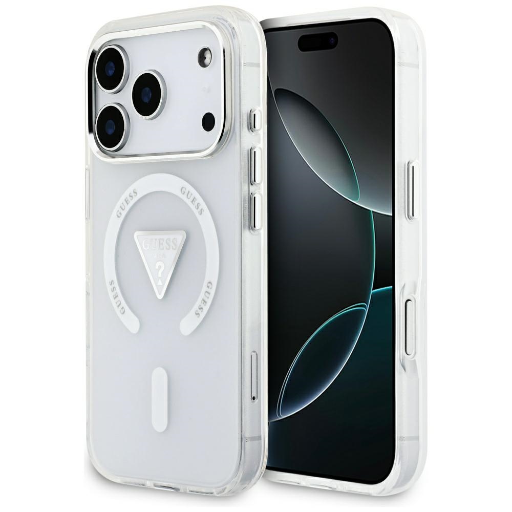 GUESS IML Gradient Triangle Logo MagSafe Case for iPhone 17 Pro / 18 Pro transparent