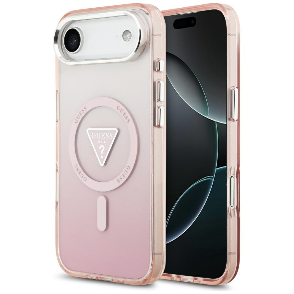 GUESS IML Gradient Triangle Logo MagSafe Case for iPhone Air - Pink