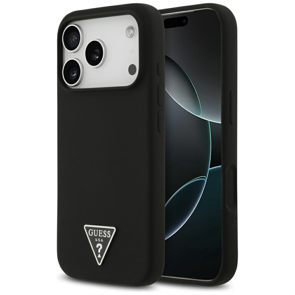 GUESS IPhone 17 Pro Max / 18 Pro Max Triangle Logo MagSafe Silicone Case black