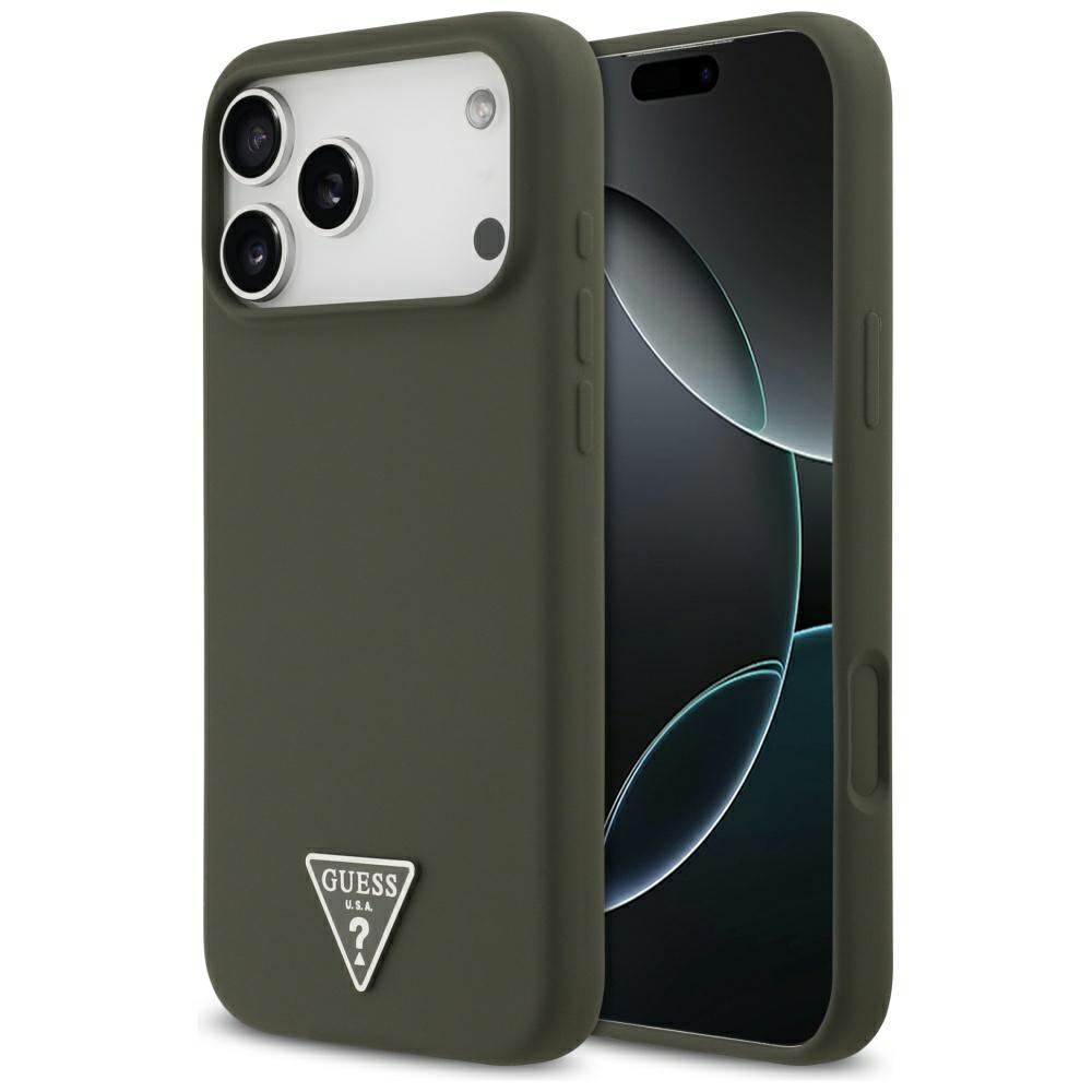 GUESS IPhone 17 Pro Max / 18 Pro Max Triangle Logo MagSafe Silicone Case khaki