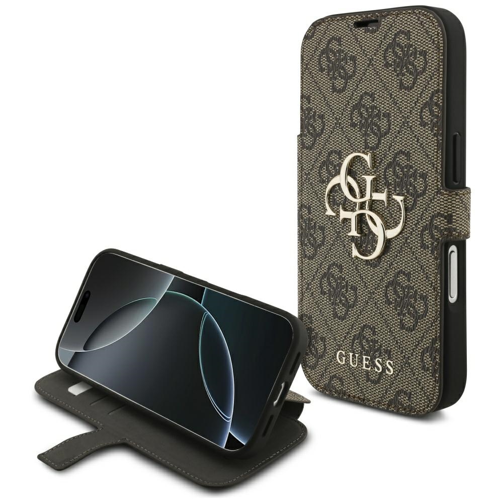 GUESS IPhone 17 Pro / 18 Pro Book 4G Metal Logo Case brown