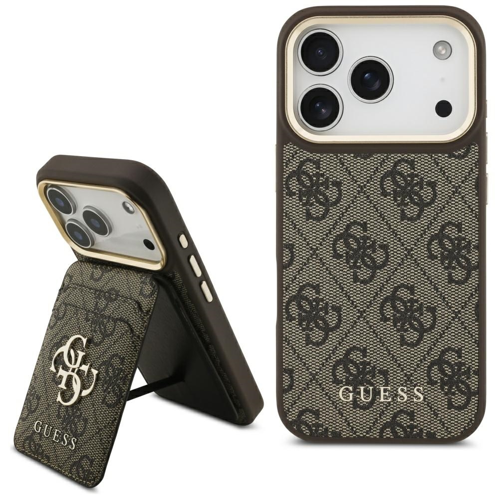 GUESS 4G Case with MagSafe wallet for iPhone 17 Pro / 18 Pro, brown