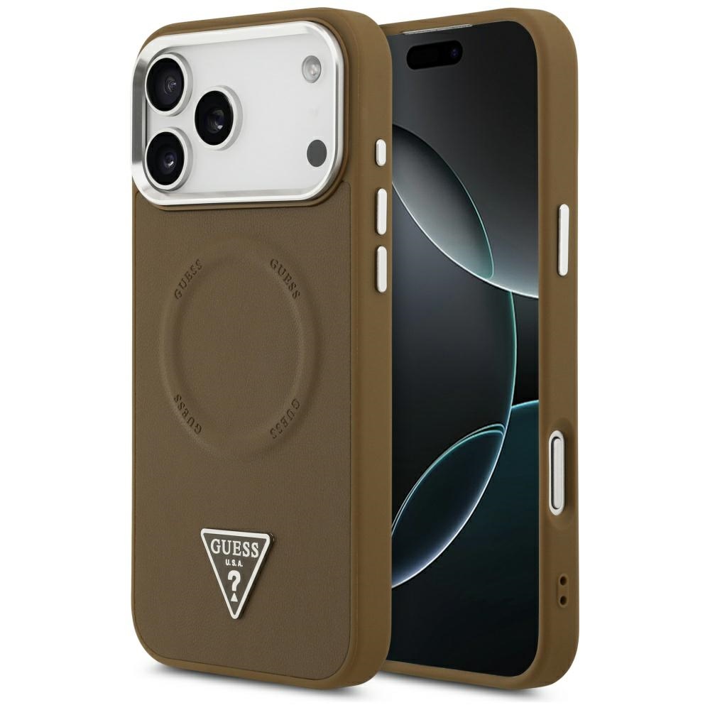 GUESS Triangle Logo MagSafe Case for iPhone 17 Pro / 18 Pro brown