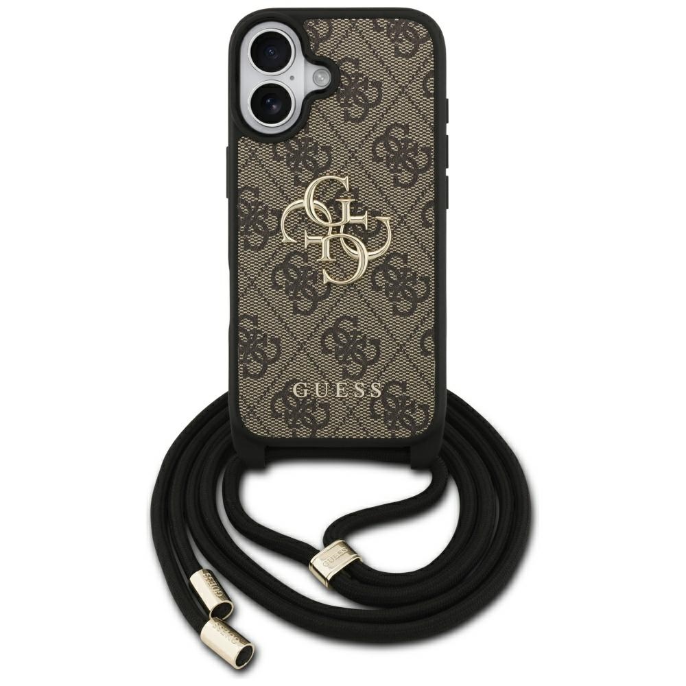GUESS Case 4G Big Logo Cord Stap Crossbody for iPhone 17, brown