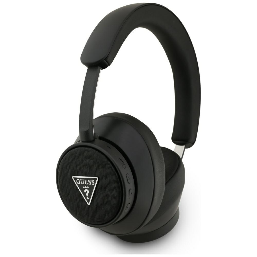 GUESS Bluetooth ENC Saffiano Triangle Logo black earbuds