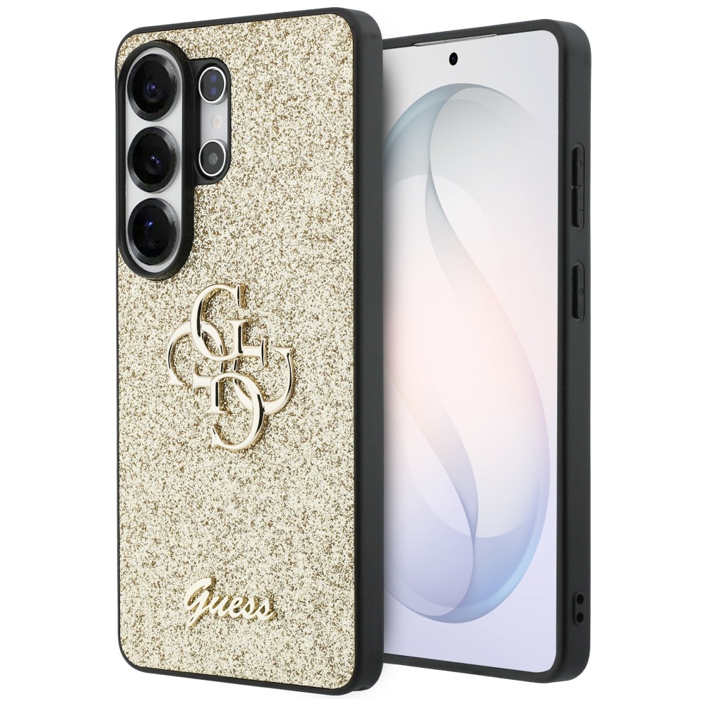 GUESS Etui Fixed Glitter Big 4G Metal Logo for Samsung Galaxy S26 Ultra gold