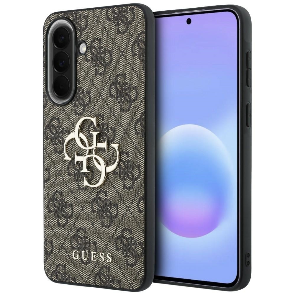 GUESS Brown leather and metal logo case for Samsung Galaxy A57 5G