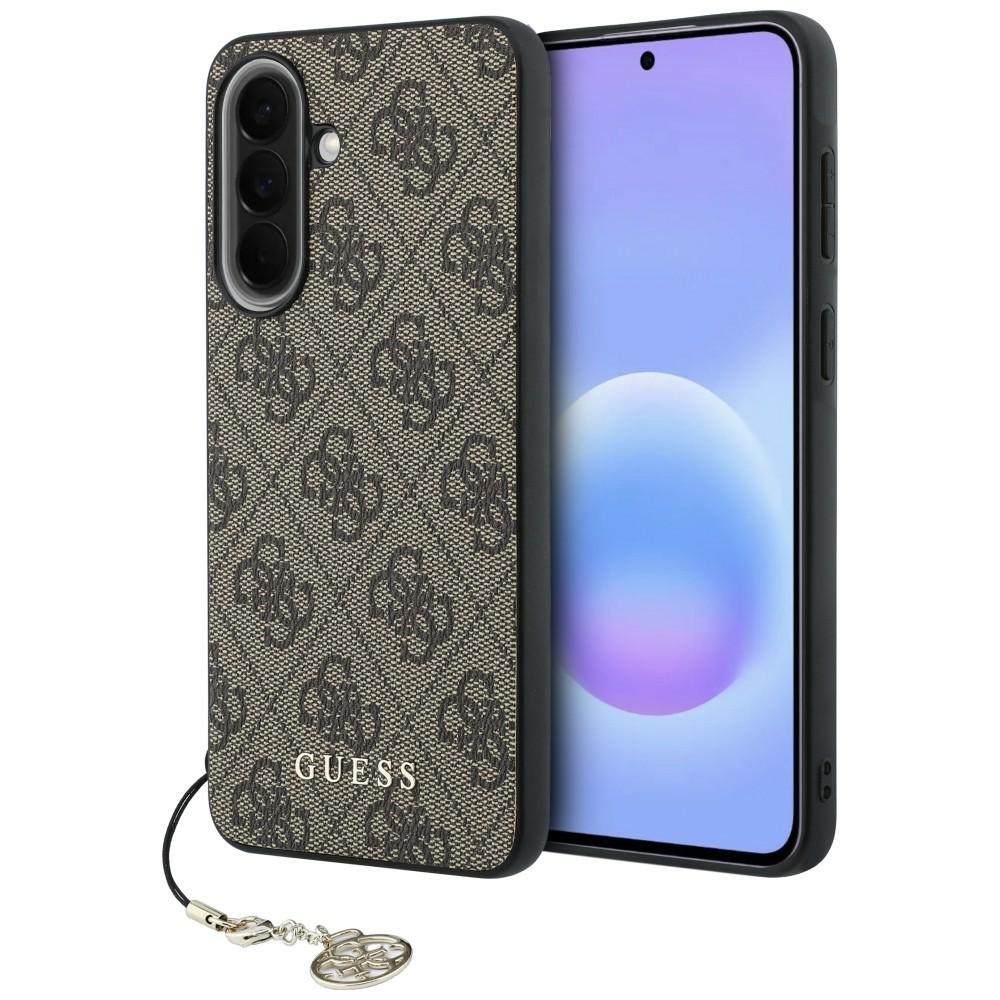 GUESS 4G Charm case for Samsung Galaxy A57 5G, brown