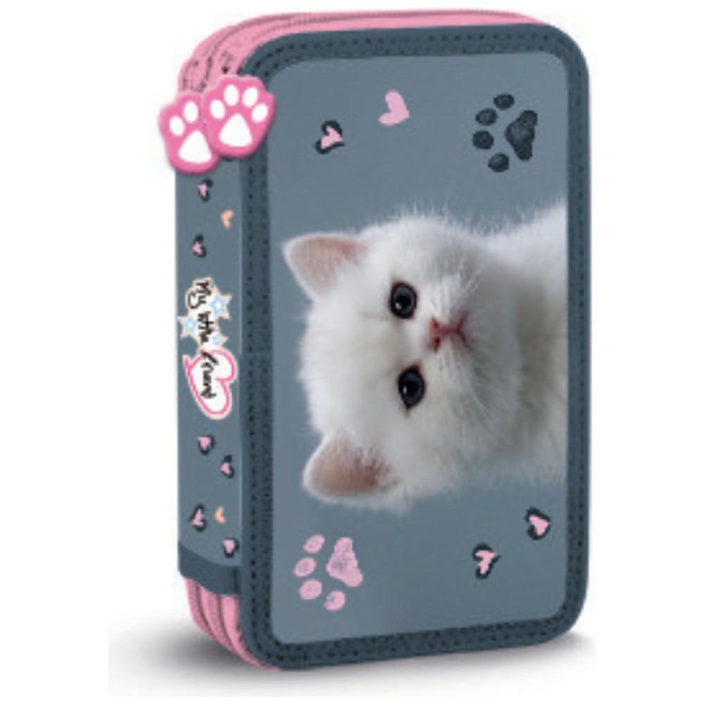 Double Pencil Case with Accessories My Little Friend Cat