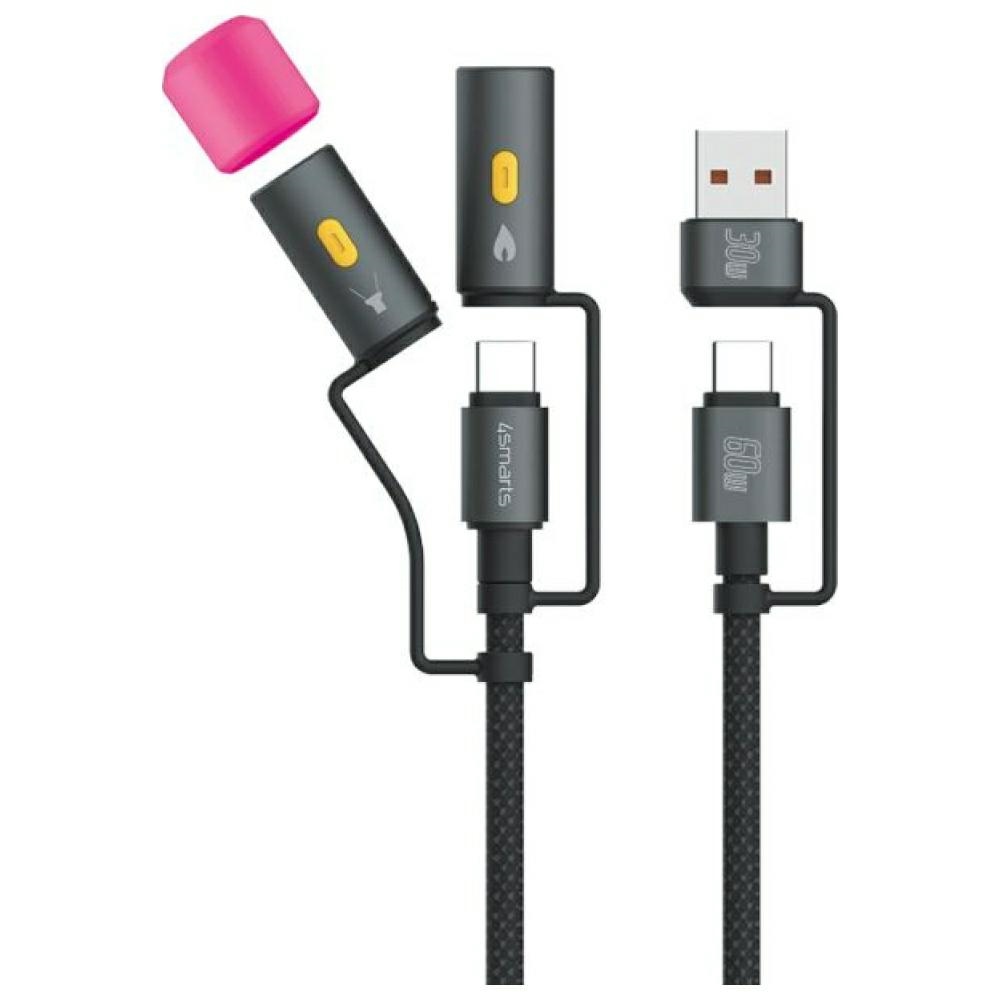 4smarts USB-C Explorer 4-in-1 cable, 60W, 1m, black