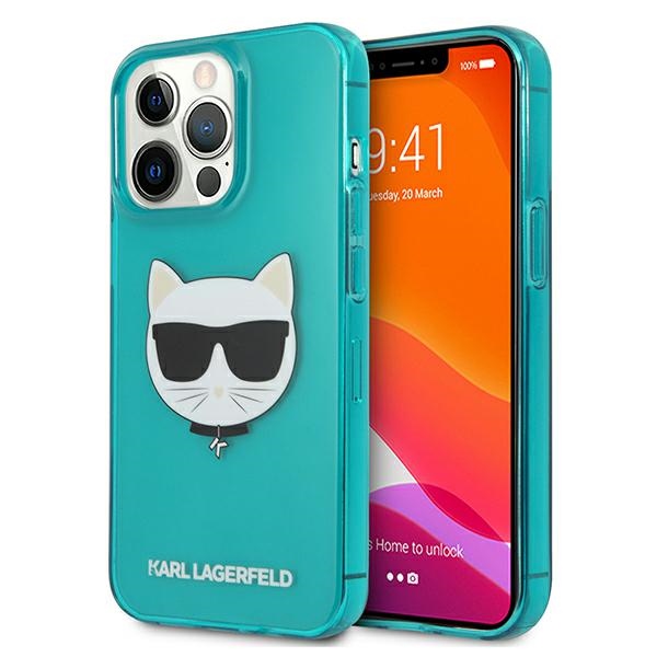 Karl Lagerfeld KLHCP13LCHTRB iPhone 13 Pro / 13 6.1" blue glitter hardcase Choupette Fluo