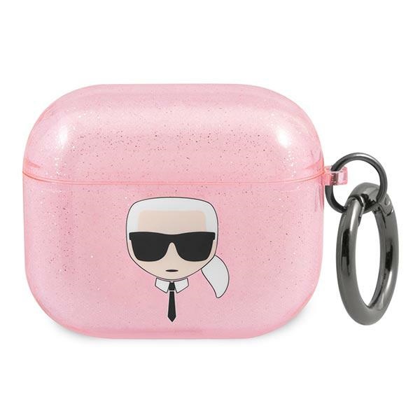 Karl Lagerfeld KLA3UKHGP AirPods 3 cover pink Glitter Karl`s Head