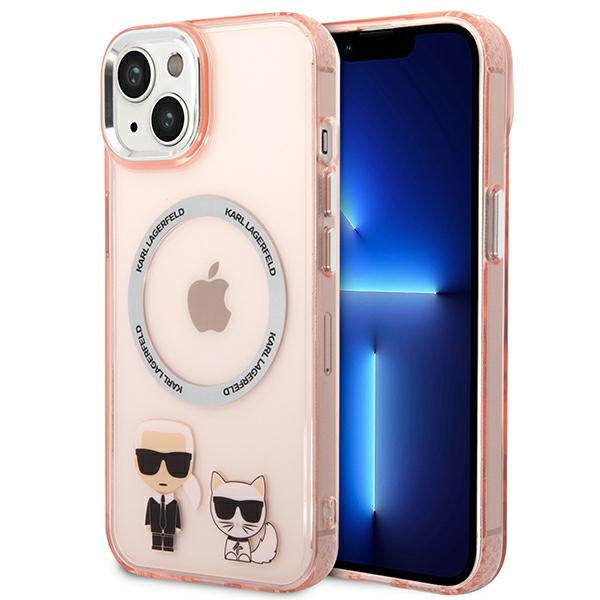Karl Lagerfeld KLHMP14MHKCP iPhone 14 Plus / 15 Plus 6.7" hard case pink Karl AND Choupette Aluminium Magsafe
