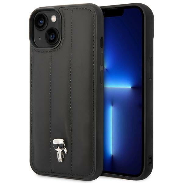 Karl Lagerfeld KLHCP14SPSQPK iPhone 14 / 15 / 13 6.1" hard case black Puffy Ikonik Pin