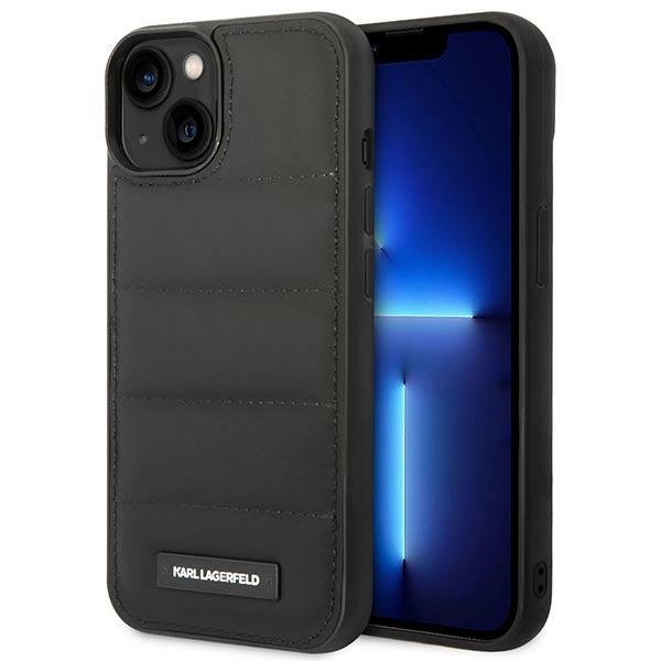 Karl Lagerfeld KLHCP14SPSQAK iPhone 14 / 15 / 13 6.1" hard case, black, Puffy Elongated Logo