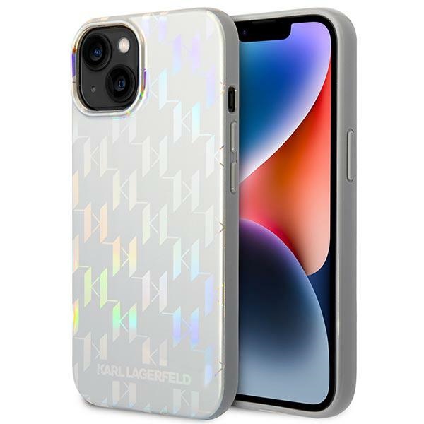 Karl Lagerfeld KLHCP14MLGMMSV3 iPhone 14 Plus / 15 Plus 6.7" hard case, iridescent silver, monogram