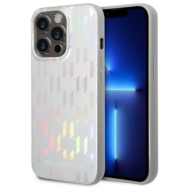 Karl Lagerfeld KLHCP14XLGMMSV3 iPhone 14 Pro Max 6.7" hard case, iridescent silver monogram