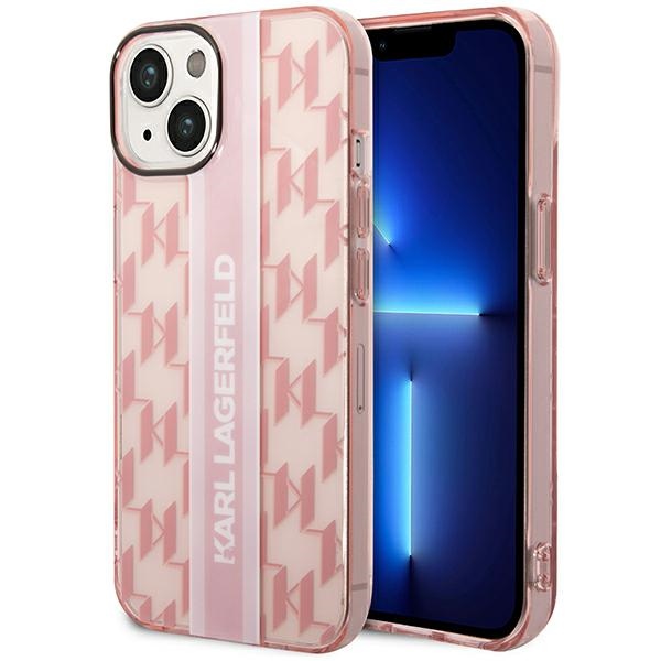 Karl Lagerfeld KLHCP14MHKLSPCP iPhone 14 Plus / 15 Plus 6.7" hard case pink Mono Vertical Stripe