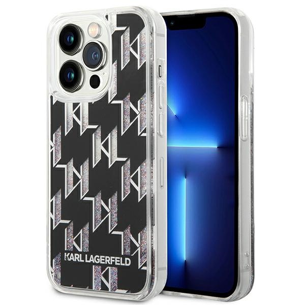 Karl Lagerfeld KLHCP14LLMNMK iPhone 14 Pro 6.1" hard case, black, Liquid Glitter Monogram