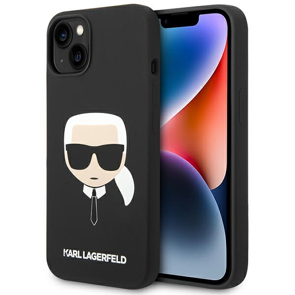 Karl Lagerfeld KLHCP14MSLKHBK iPhone 14 Plus / 15 Plus 6.7" hard case, black, Silicone Karl`s Head