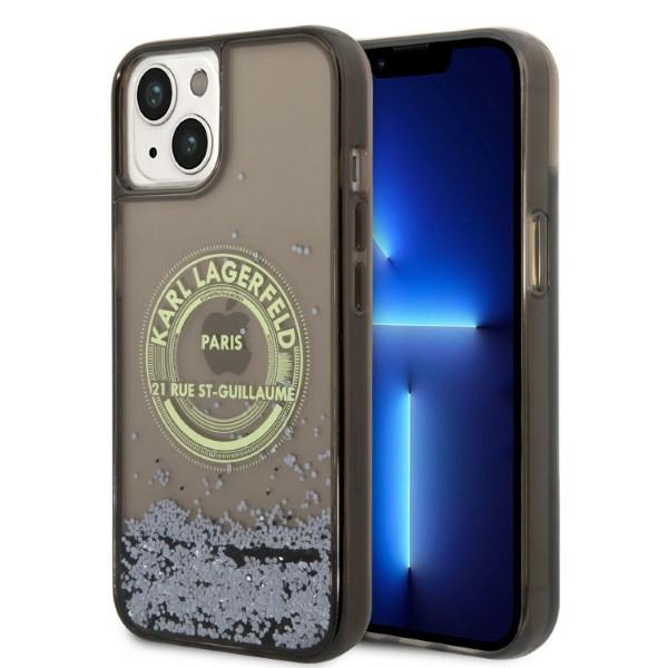 Karl Lagerfeld KLHCP14MLCRSGRK iPhone 14 Plus / 15 Plus 6.7" black hardcase Liquid Glitter RSG