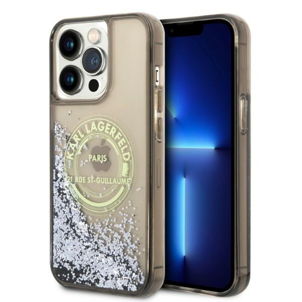 Karl Lagerfeld KLHCP14XLCRSGRK iPhone 14 Pro Max 6.7" black hardcase Liquid Glitter RSG