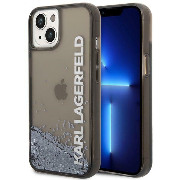 Karl Lagerfeld KLHCP14SLCKVK iPhone 14 / 15 / 13 6.1" black hardcase Liquid Glitter Elong