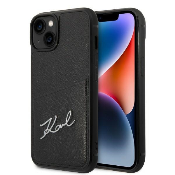 Karl Lagerfeld KLHCP14MCSSK iPhone 14 Plus / 15 Plus 6.7" hard case, black, Signature Logo, Cardslot