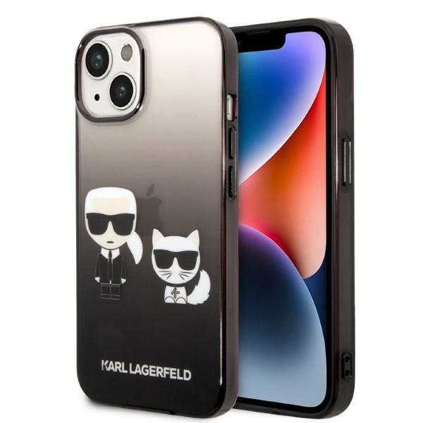 Karl Lagerfeld KLHCP14MTGKCK iPhone 14 Plus / 15 Plus 6.7" hard case, black/black Gradient Ikonik Karl AND Choupette