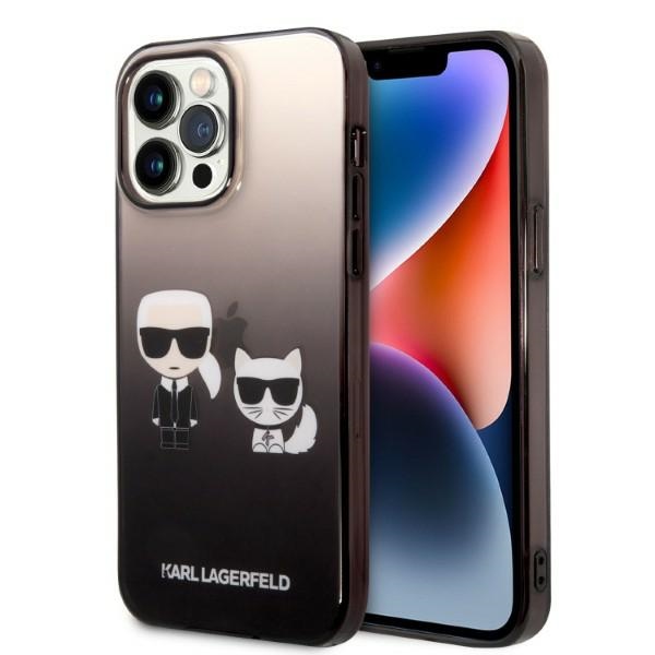Karl Lagerfeld KLHCP14LTGKCK iPhone 14 Pro 6.1" hard case, black/black Gradient Ikonik by Karl AND Choupette
