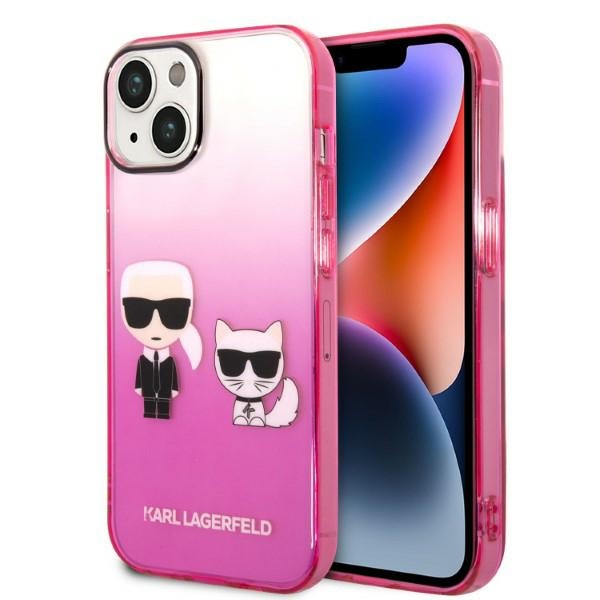 Karl Lagerfeld KLHCP14MTGKCP iPhone 14 Plus / 15 Plus 6.7" hard case pink Gradient Iconic Karl AND Choupette