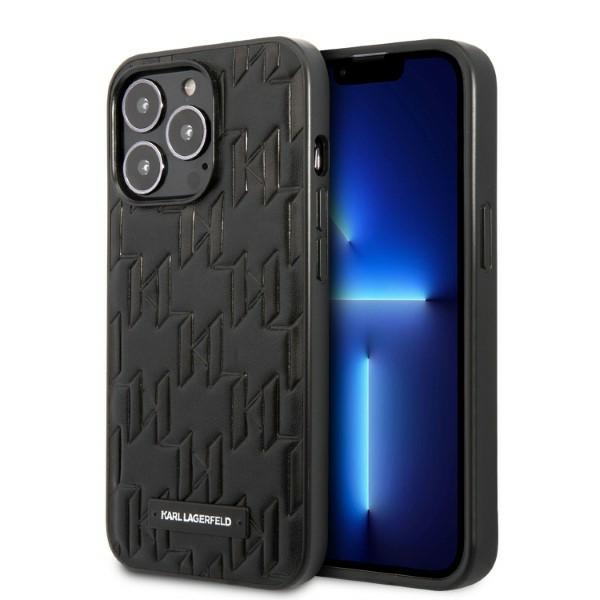 Karl Lagerfeld KLHCP13XMNMP1K iPhone 13 Pro Max 6.7" hard case, black/black, Monogram Plaque