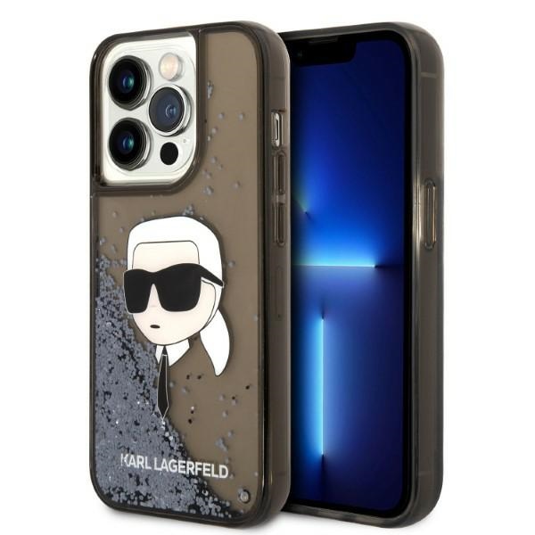 Karl Lagerfeld KLHCP14LLNKHCK iPhone 14 Pro 6.1" black glitter hard case by Karl Head
