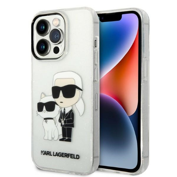 Karl Lagerfeld KLHCP14LHNKCTGT iPhone 14 Pro 6.1" clear hard case, glitter, Karl AND Choupette