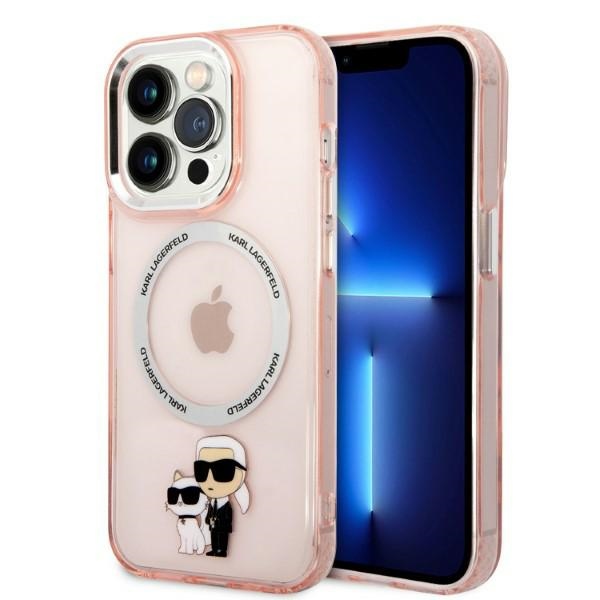 Karl Lagerfeld KLHMP14LHNKCIP iPhone 14 Pro 6.1" hard case pink Iconic Karl AND Choupette Magsafe