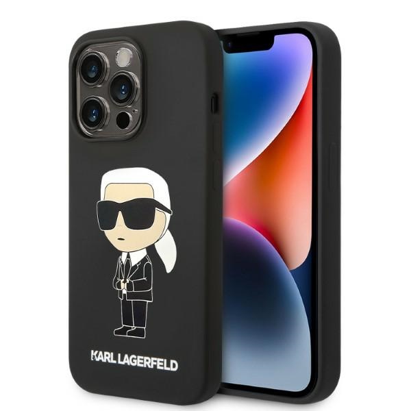 Karl Lagerfeld KLHCP14LSNIKBCK iPhone 14 Pro 6.1" hard case, black, Silicone Ikonik