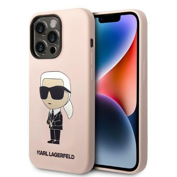 Karl Lagerfeld KLHCP14LSNIKBCP iPhone 14 Pro 6.1" hard case pink/pink Ikonik Silicone