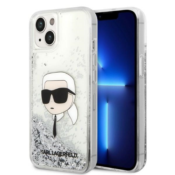 Karl Lagerfeld KLHCP14MLNKHCH iPhone 14 Plus / 15 Plus 6.7" silver hardcase Glitter Karl Head