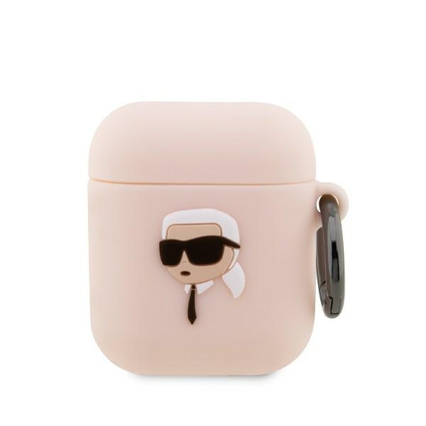 Karl Lagerfeld KLA2RUNIKP AirPods 1/2 cover pink silicone Karl Head 3D