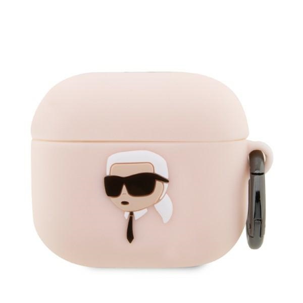 Karl Lagerfeld KLA3RUNIKP AirPods 3 cover pink silicone Karl Head 3D