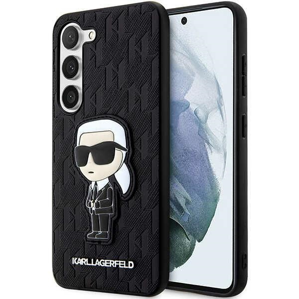 Karl Lagerfeld KLHCS23SSAKLHKPK S23 S911 hard case, black Saffiano Monogram Ikonik