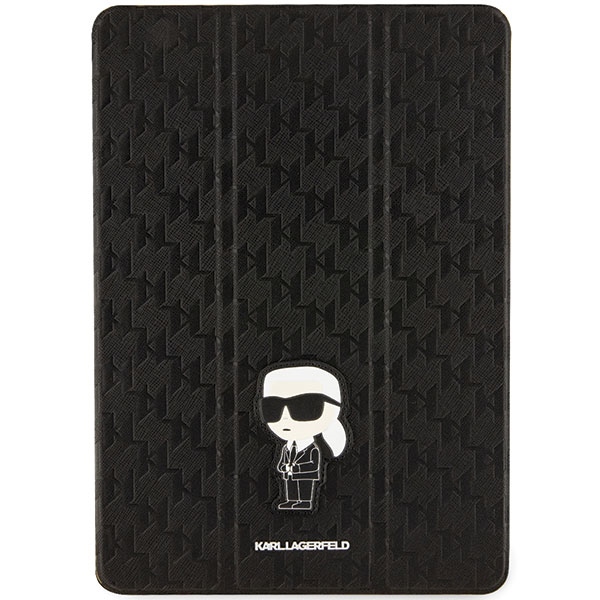 Karl Lagerfeld KLFC10SAKHPKK iPad 10.2" Folio Magnetic All-Over Cover, black Saffiano Monogram Ikonik