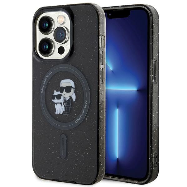 Karl Lagerfeld KLHMP15LHGKCNOK iPhone 15 Pro 6.1" black hard case Karl AND Choupette Glitter MagSafe