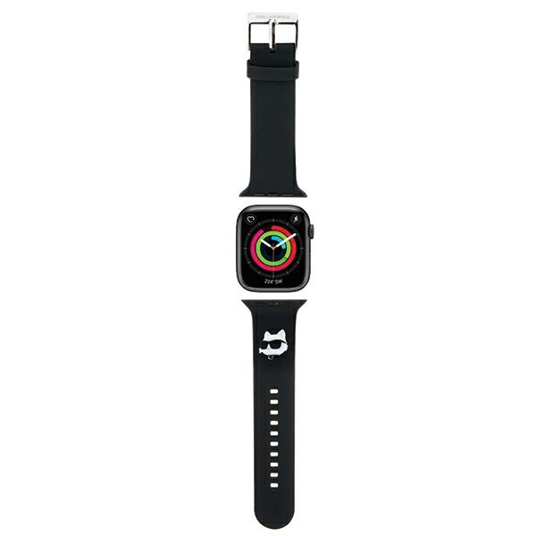 Karl Lagerfeld KLAWLSLCNK Apple Watch strap 42/44/45/49mm black 3D Rubber strap Choupette Head